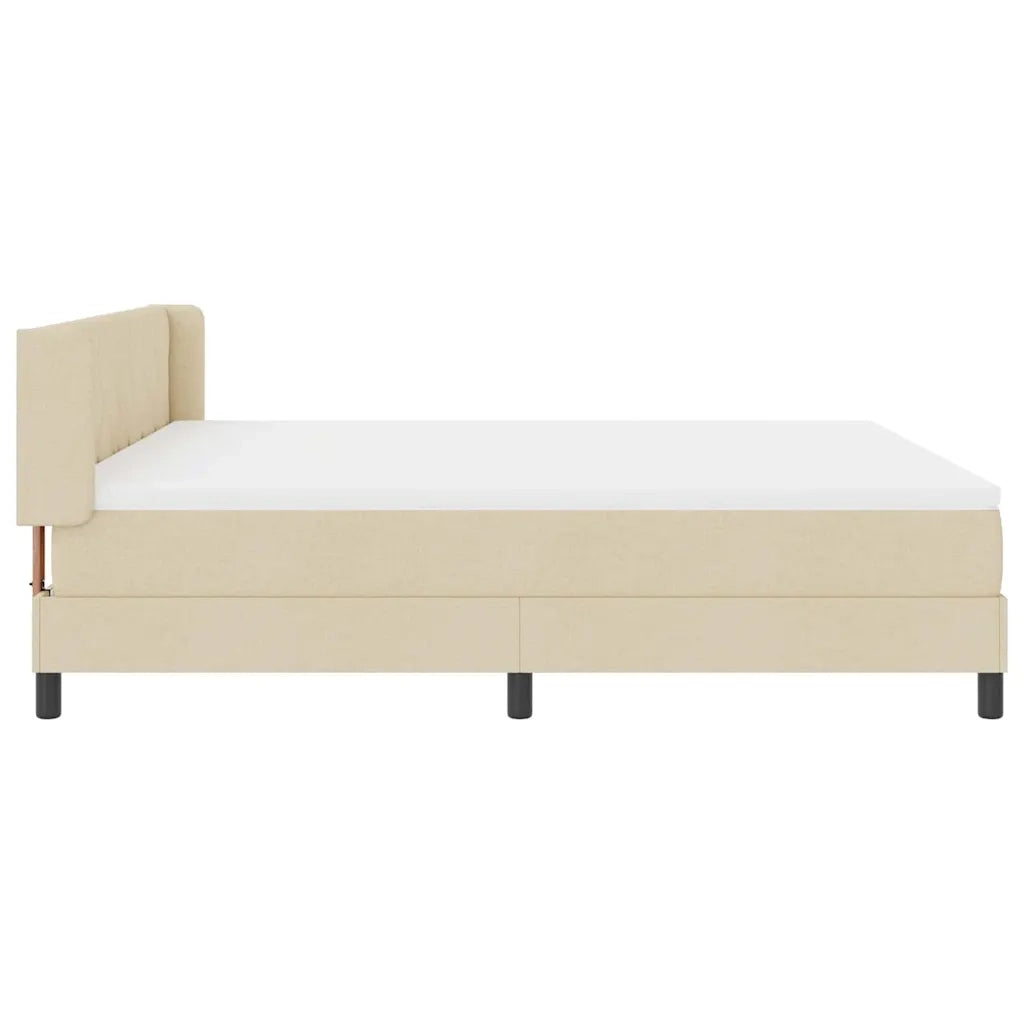 Letto a molle con testiera Crema 200 x 180 cm Tessuto 3341186