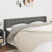 Testiera ad Orecchio Grigio Scuro 183x16x78/88 cm in Tessuto 3119217