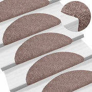 Tappetini per scale autoadesivi 20 pz 56x17x3 cm Marrone Chiaro Semicircolari 3365667