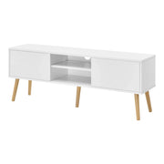 Mobile porta TV di design con panca PVC 120 cm bianco effetto rovere 03_0005861