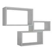 Set di 3 Mensole da Muro Modello TRITTCO. Misure 15.5x45.0x27.0 cm. fInitura  GRIGIO SASSO - MADE IN ITALY