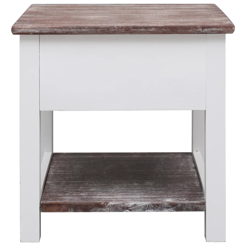 Tavolino Laterale Marrone 40x40x40 cm in Legno di Paulownia 284067