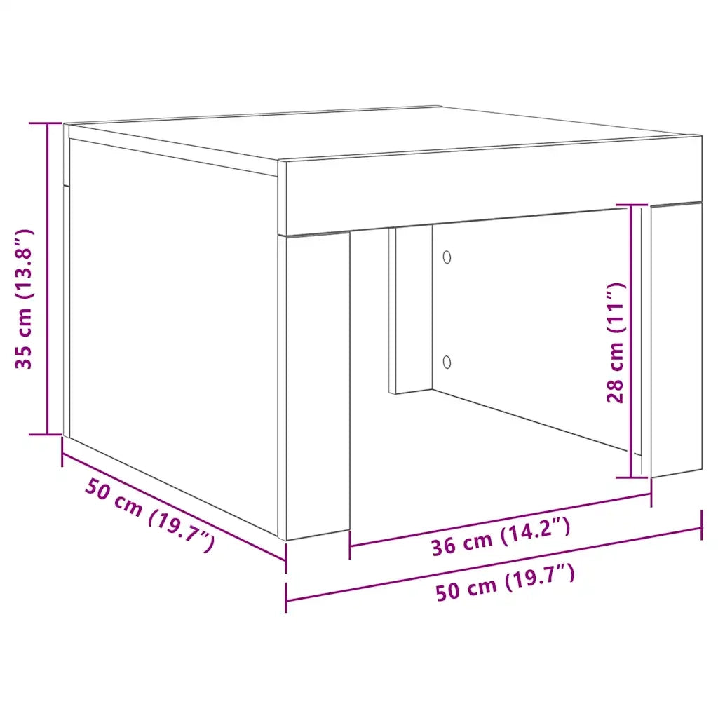 Tavolino da Salotto Rovere Sonoma 50x50x35 cm in Truciolato 808552