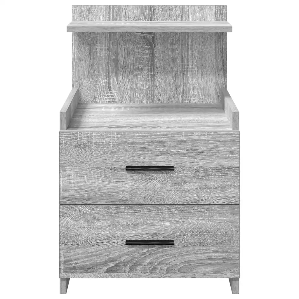 Comodini 2 pz con 2 cassetti Grigio Sonoma 40x36,5x62 cm