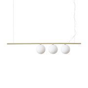 Sospensione Contemporanea Perline Metallo Ottone 3 Luci G9 3W 3000K Luce Calda