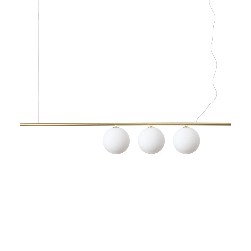 Sospensione Contemporanea Perline Metallo Ottone 3 Luci G9 3W 3000K Luce Calda