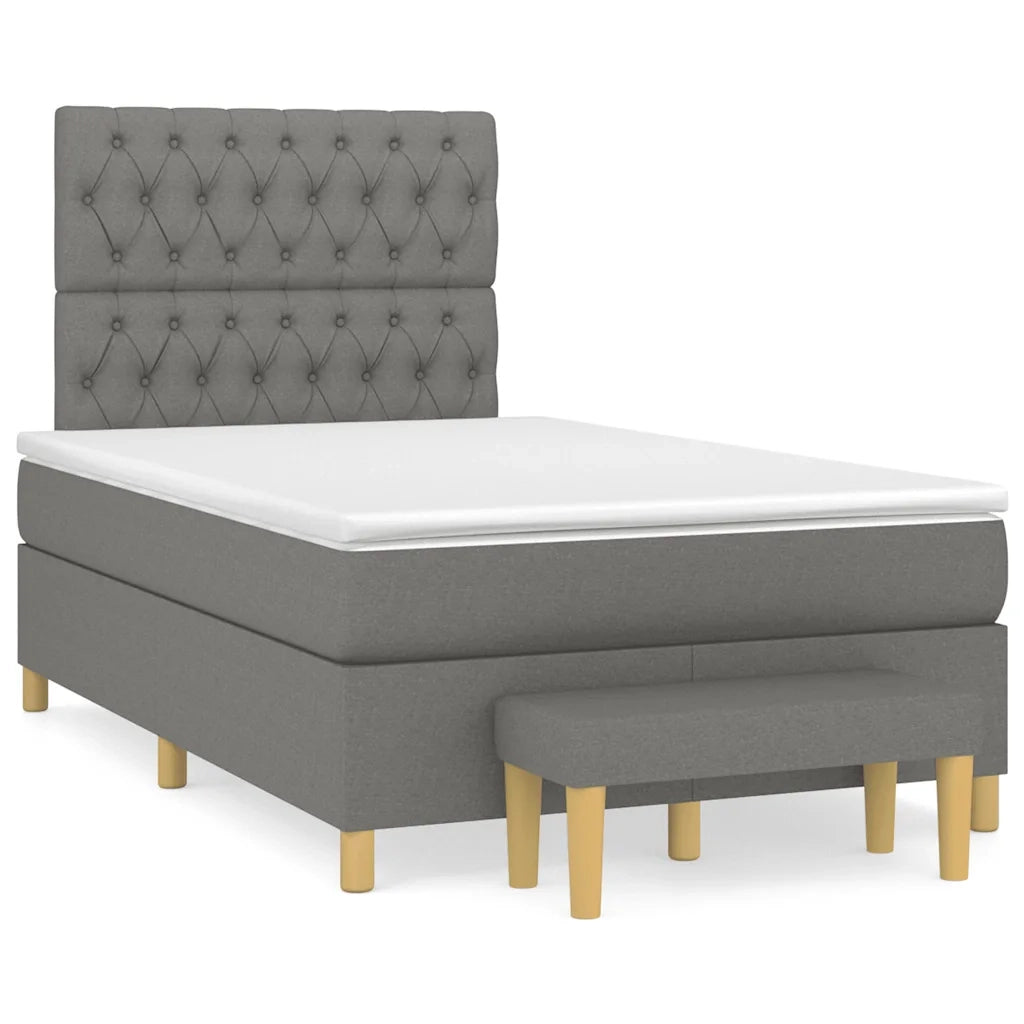 Giroletto a Molle con Materasso Grigio Scuro 120x190cm Tessuto 3270426