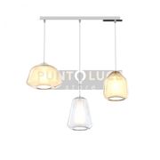 SOSPENSIONE CROMO 3 LUCI RETTANGOLARE VETRI ALPHA AM + BETA AM + GAMMA TR 1176CR-S3 R ABG-TA