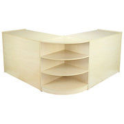 Set Venus con 3 Banconi da Negozio e Reception con Finitura in Acero Laminato