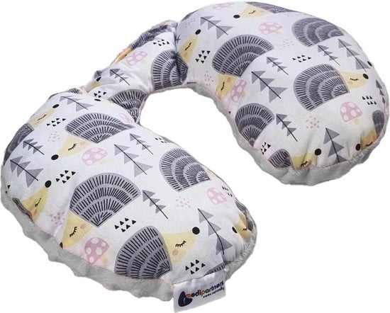 Nessuno per bambini, sostegno cervicale, 100% cotone/minky cuscino per bambini per auto, passeggino, viaggi, cuscino per dormire, cuscino di appoggio grigio