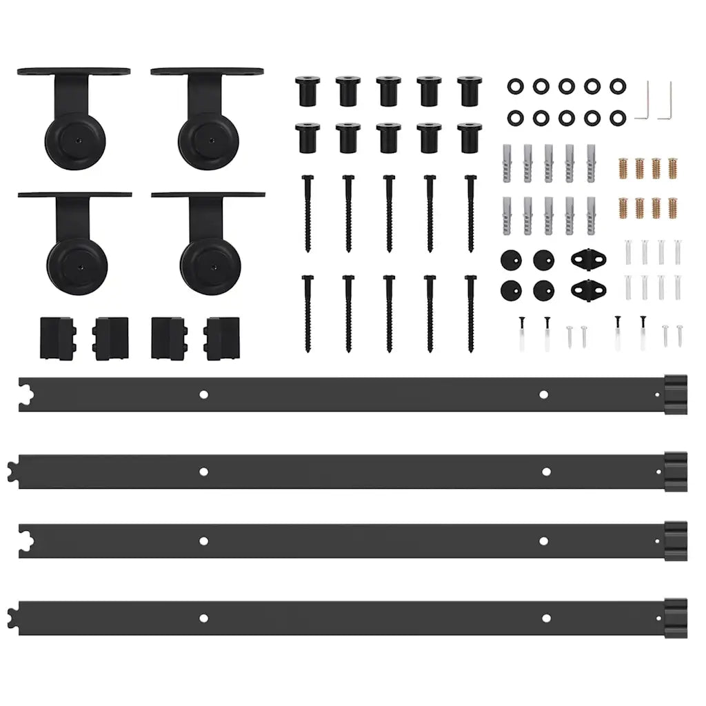 Kit di Binari per Porte Scorrevoli 305 cm Acciaio Nero CFW8375246