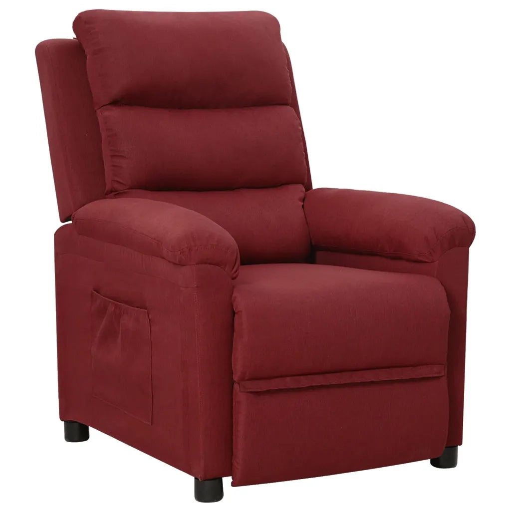 Poltrona Reclinabile Rosso Vino in Tessuto cod mxl 10006