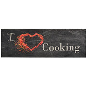 Tappeto del soggiorno | Tappeto da Cucina Lavabile Nero Cucinare 60x180 cm Velluto