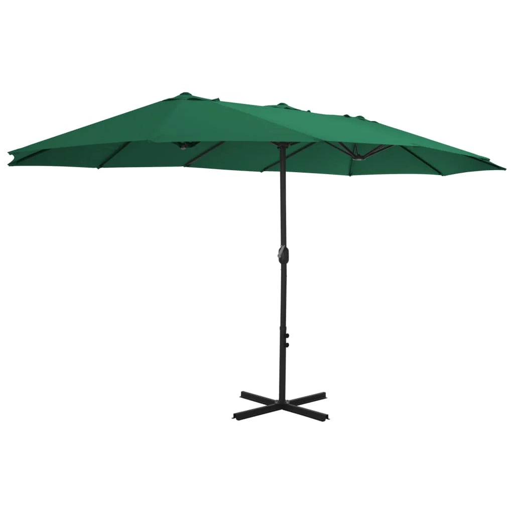 Ombrellone da esterno e palo in alluminio 460 x 270 cm verde 02_0008293
