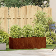 Fioriera-Vaso-Contenitore per Piante Arrugginita 120x40x40 cm in Acciaio Corten