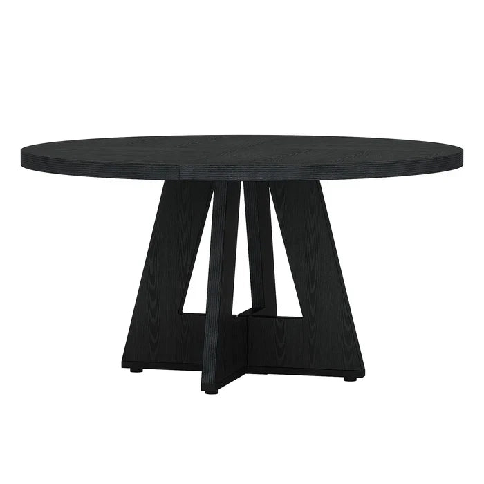 TAVOLO da pranzo rotondo 120 cm in legno ingegnerizzato nero, solo tavolo