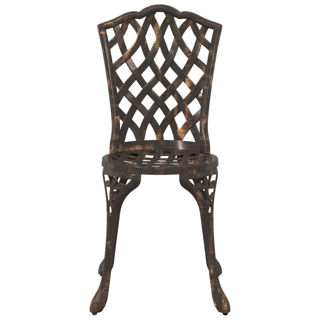 Sedie da giardino  2 pz in alluminio fuso bronzo