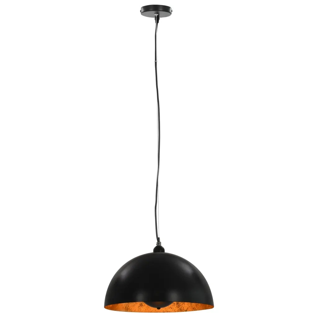 Lampadari 2 pz Nero e Oro Semi-Sferici 40 cm E27 50876