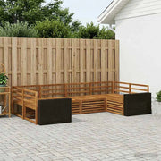 Set di divani da esterno 6 pz Naturale Legno di Acacia Massello 3383782