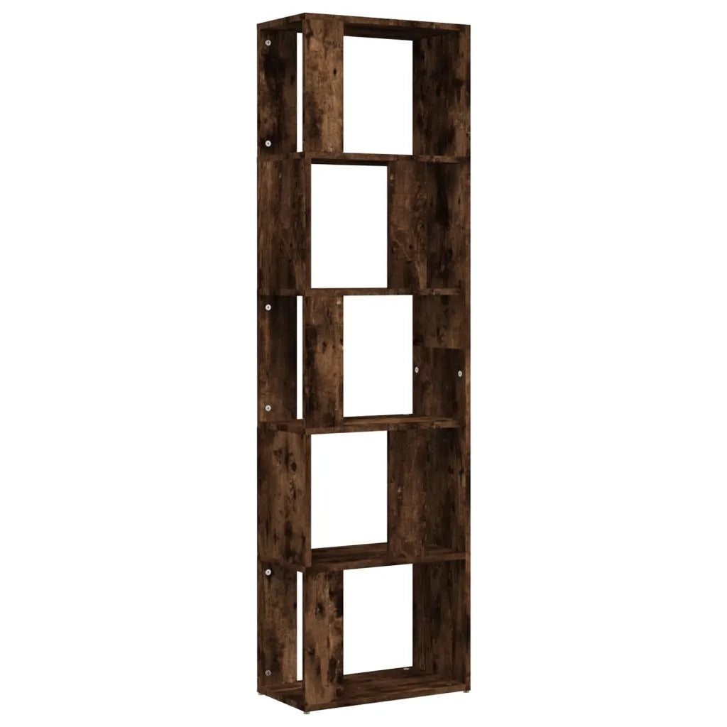 Libreria Rovere Fumo 45x24x160 cm in Legno Multistrato 826375