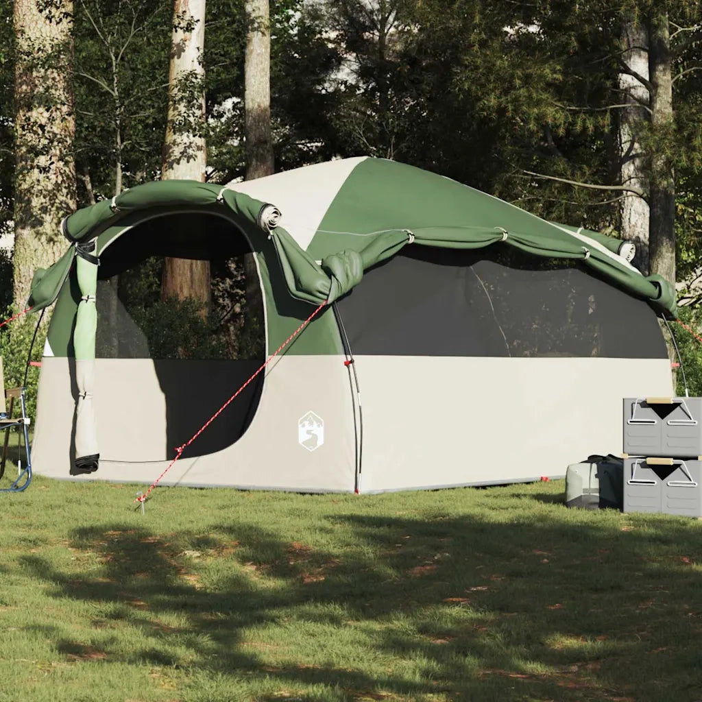 Tenda Familiare a Tunnel per 6 Persone-Tenda da campeggio Verde Impermeabile 753457