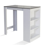 IDMarket - Tavolo alto da bar BARTH da 2 a 4 persone piano bianco legno grigio