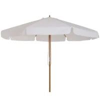 Ombrellone da Giardino con Doppio Tettuccio, in Legno di Bambù e Poliestere, Ø325x250 cm, Crema