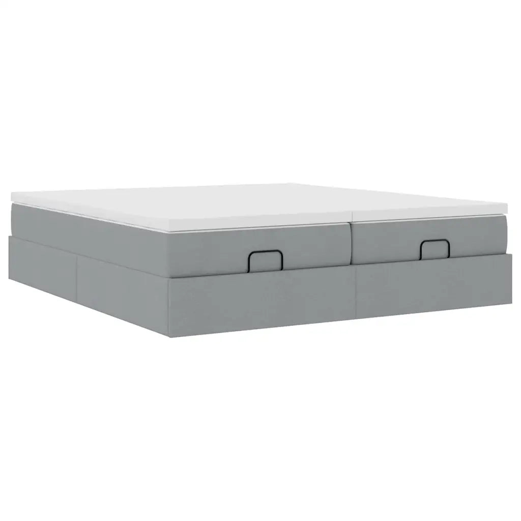 Struttura Letto Pouf con Materassi 200x200 cm in Tessuto 3311248