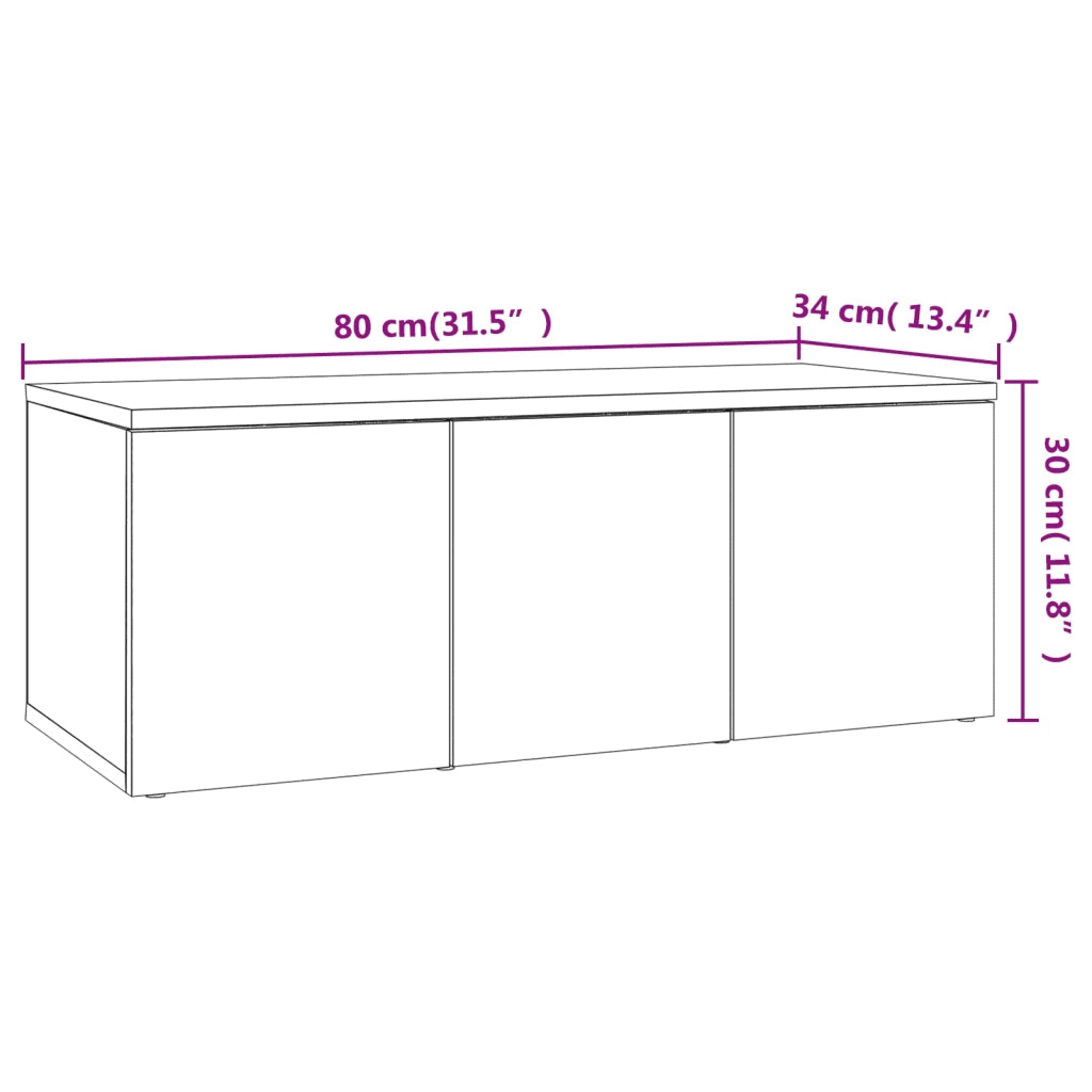 Mobile Porta TV Grigio Cemento 80x34x30 cm Legno Multistrato 801863