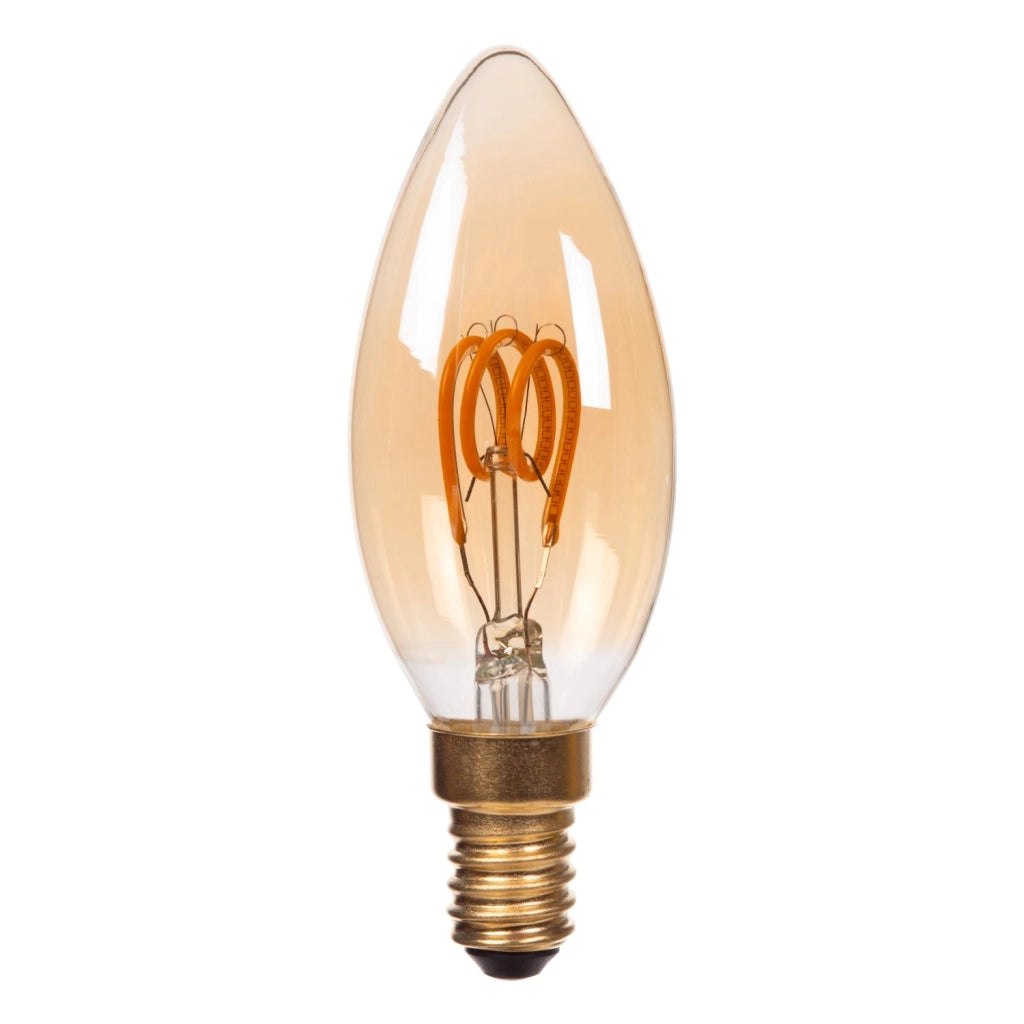 Lampadina LED filamento candela E14 ambra 3W Lucide