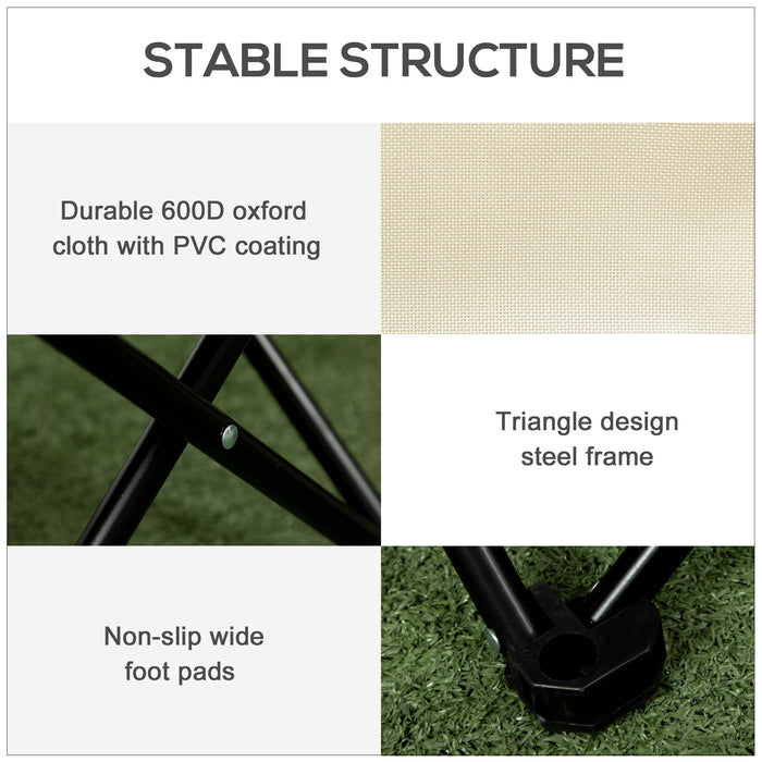 Sedia da Campeggio Pieghevole 61x54x66 cm con Borsa in Tessuto Oxford Bianca