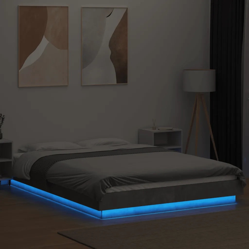 Giroletto Luci LED Grigio Cemento 120x200 cm Legno Multistrato 3281108