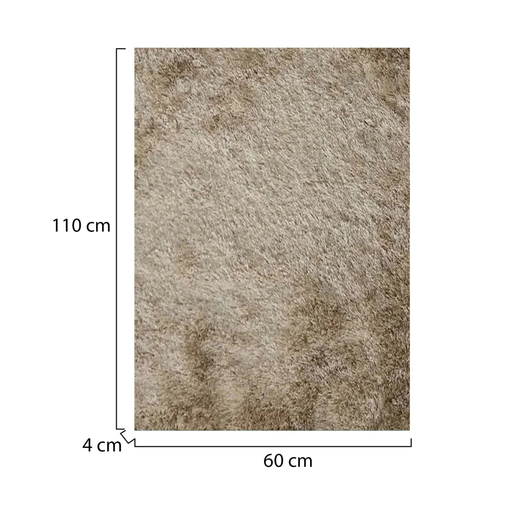 Lateleha, Tappeto Altezza Pelo 35 mm 100% Poliestere, 110x60 cm Beige