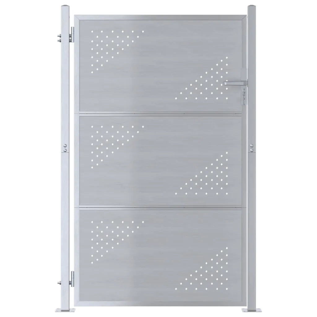 Cancello da giardino Argento 85 x 144 cm Acciaio inossidabile 3402583