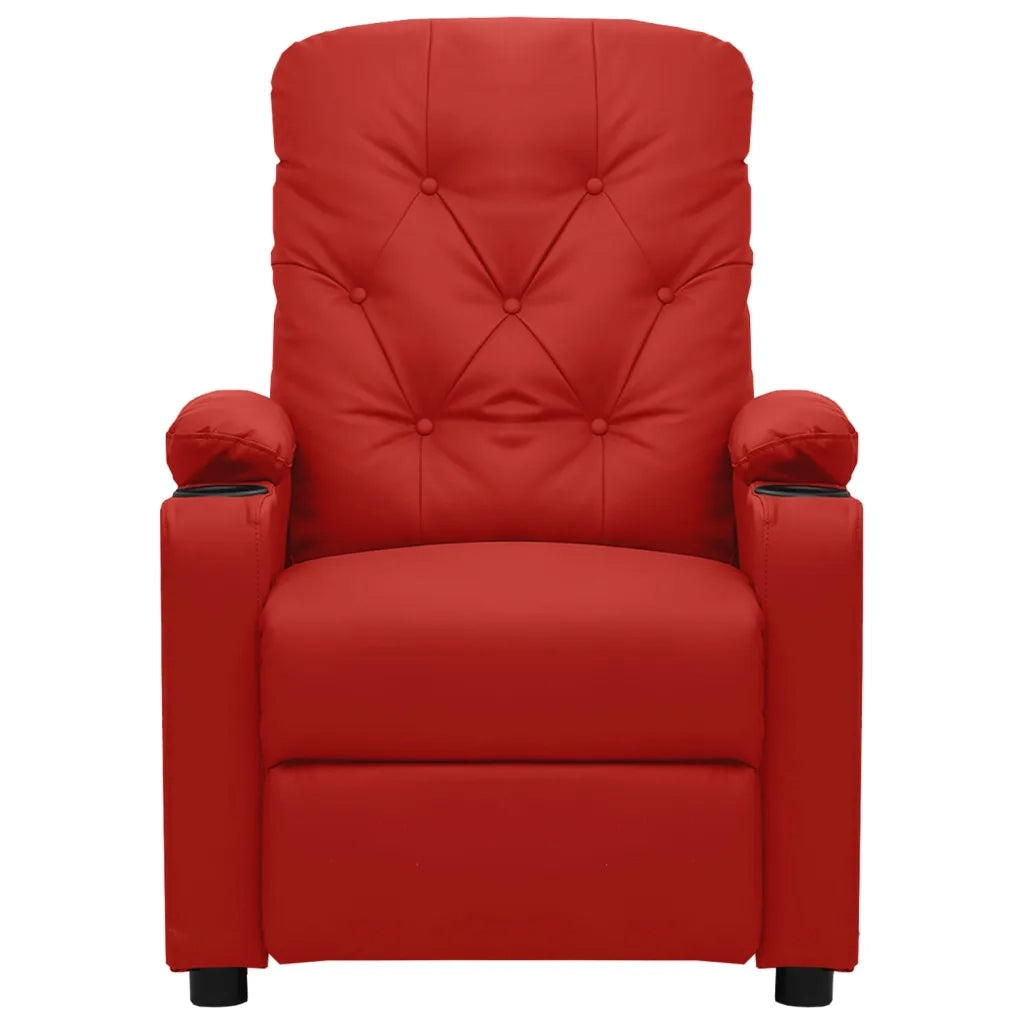 Poltrona | Sedia Relax Massaggio Elettrica Rosso Vino Similpelle
