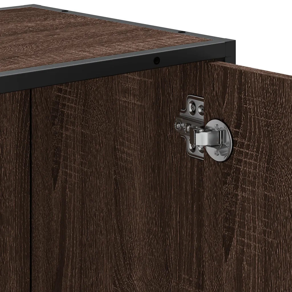 vidaXL Mobile Lavabo Bagno Rovere Marrone 65x33x60cm Legno Multistrato