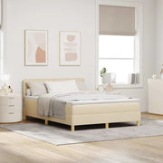 Letto a Sorgente LED con strisce LED Crema 140 x 190 cm Tessuto 3342364