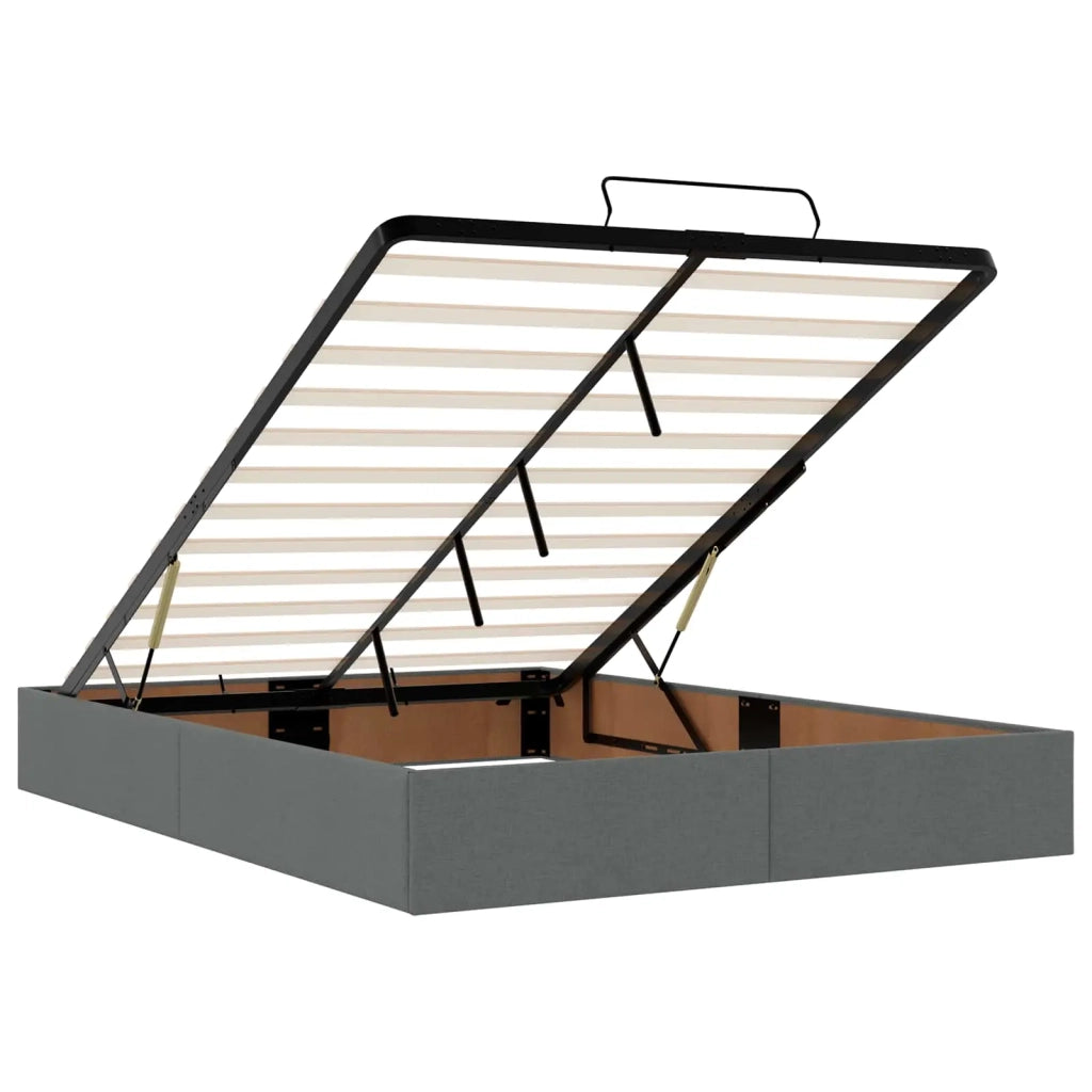 Letto Ottomano con Materasso e LED Grigio Scuro 140 x 190 cm 3456989