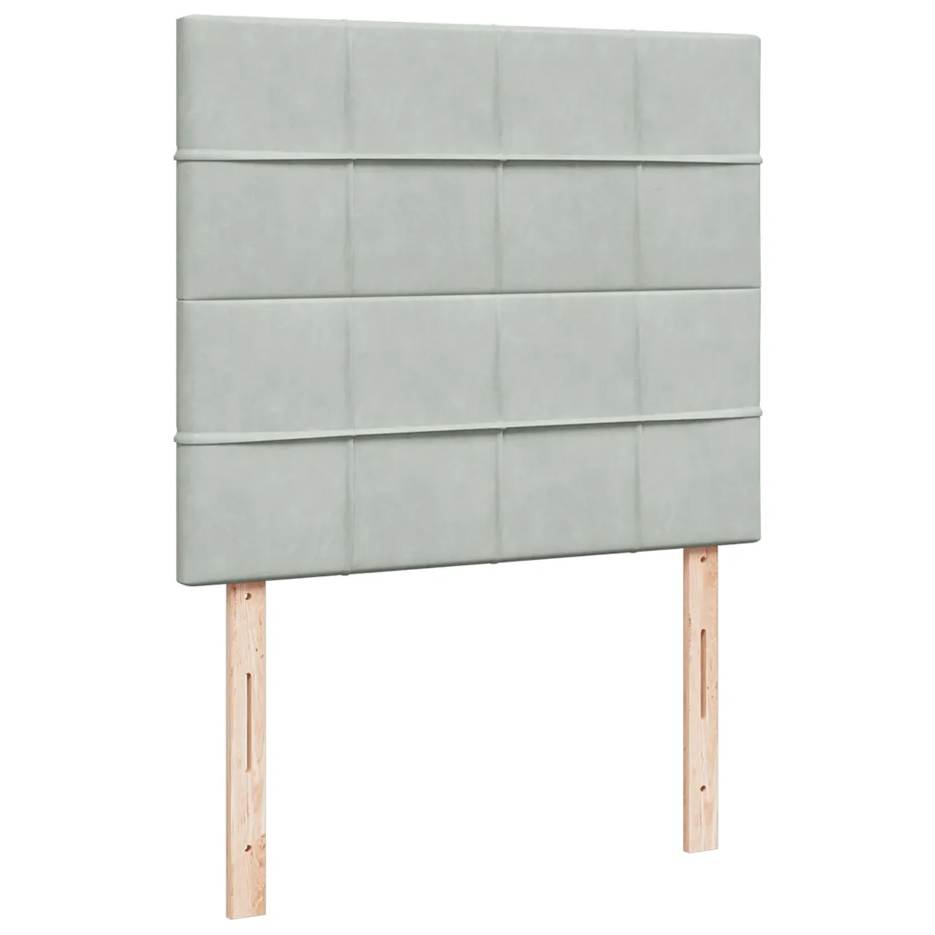 Giroletto a Molle con Materasso Grigio Chiaro 120x200cm Velluto