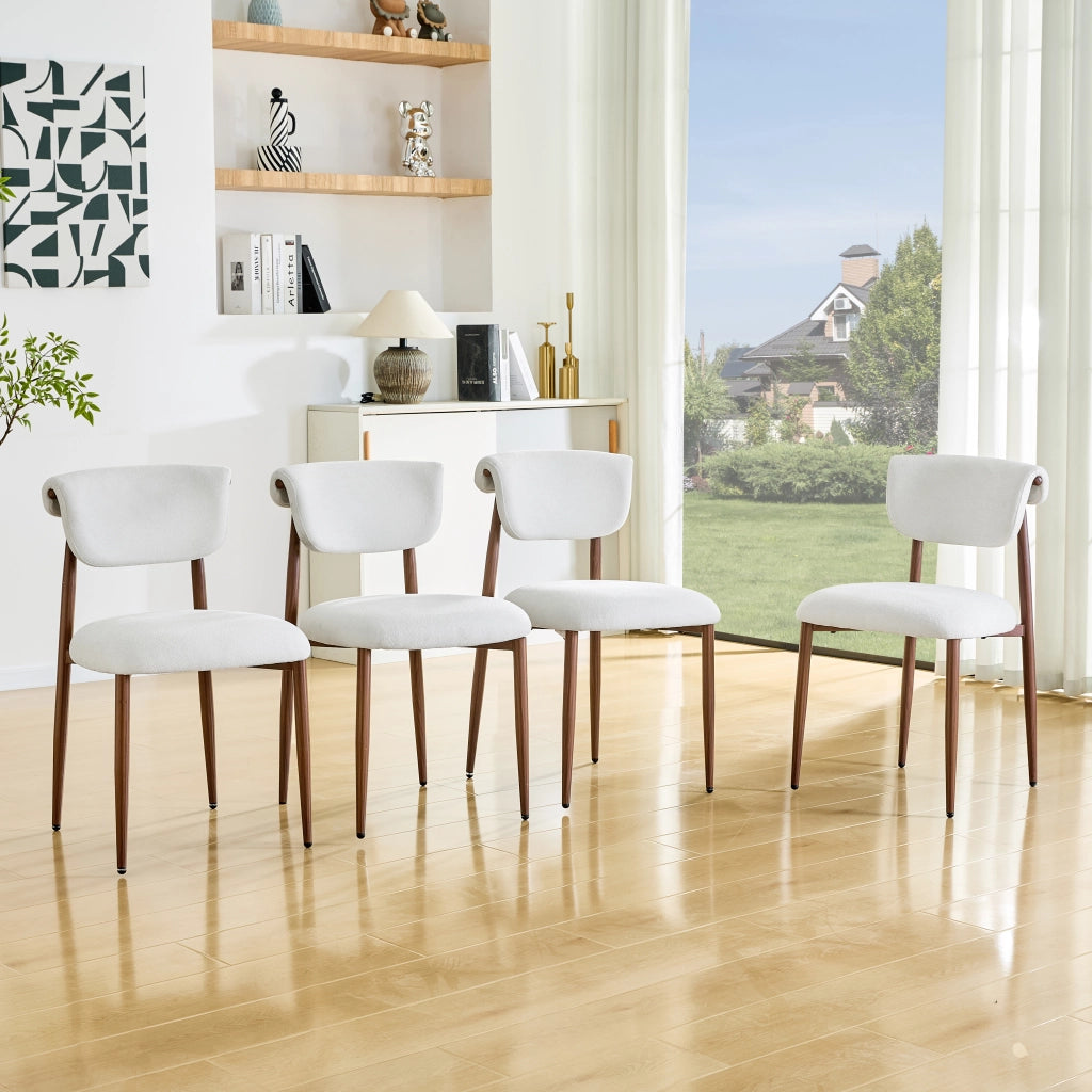 Sedia da Pranzo Imbottita con Schienale Curvo ¨C MINIMAL ¨C Tessuto, Set 2 Pezzi