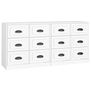 Credenze 2 pz | Madia | Buffet da pranzo | Armadio da pranzo Bianche in Legno Multistrato