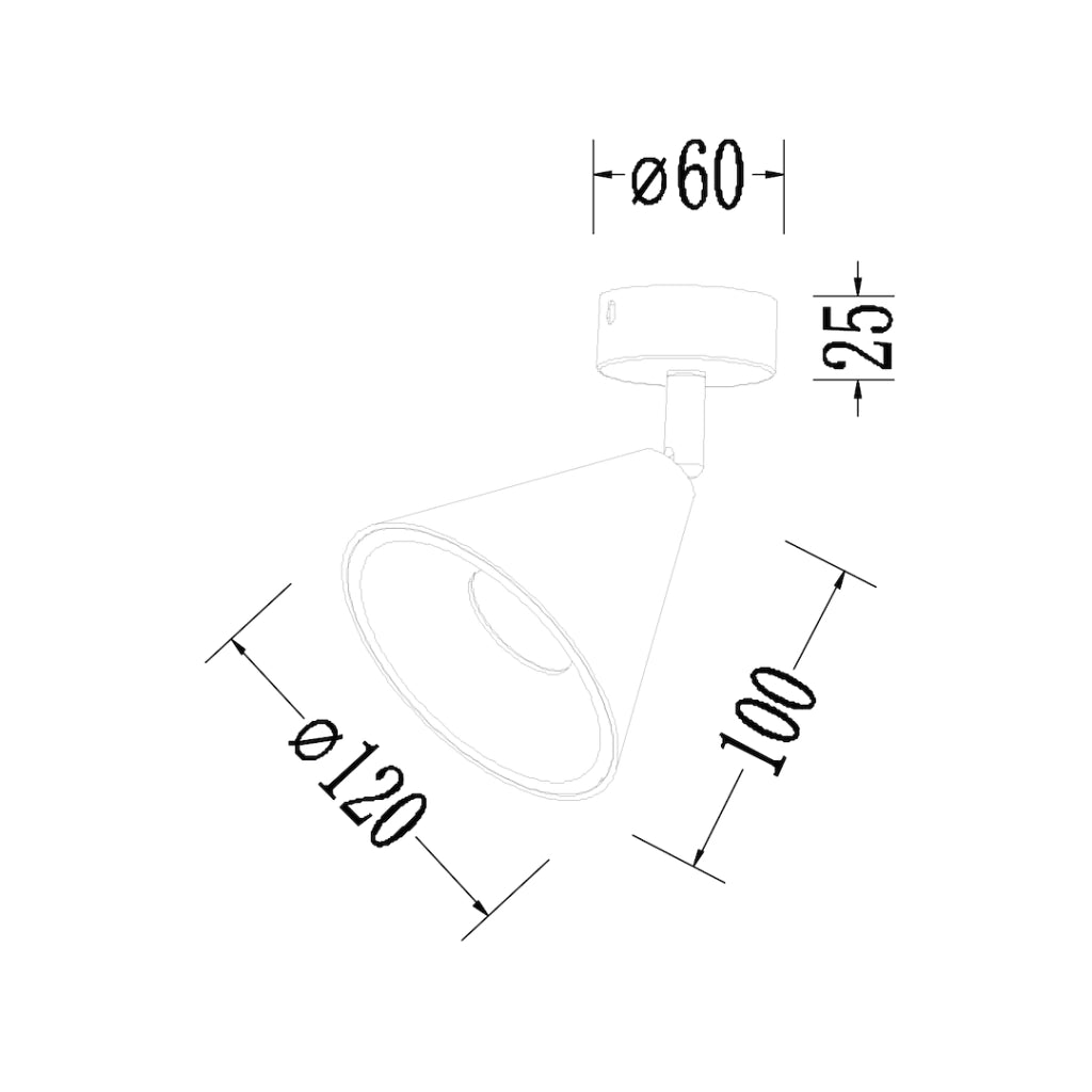 Faretto soffitto conico oro/nero CONE Milagro 1xGU10 10W