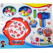 Trade Shop - 2in1 Colpisci Talpa Pesca Pazza 8 Pesci Gioco Tavolo Bambini Effetti Sonori Gara -