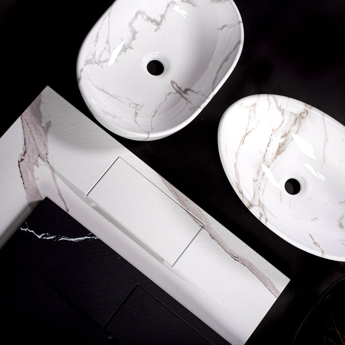 Lavabo Da Appoggio Rea Pamela Black Marble Shiny