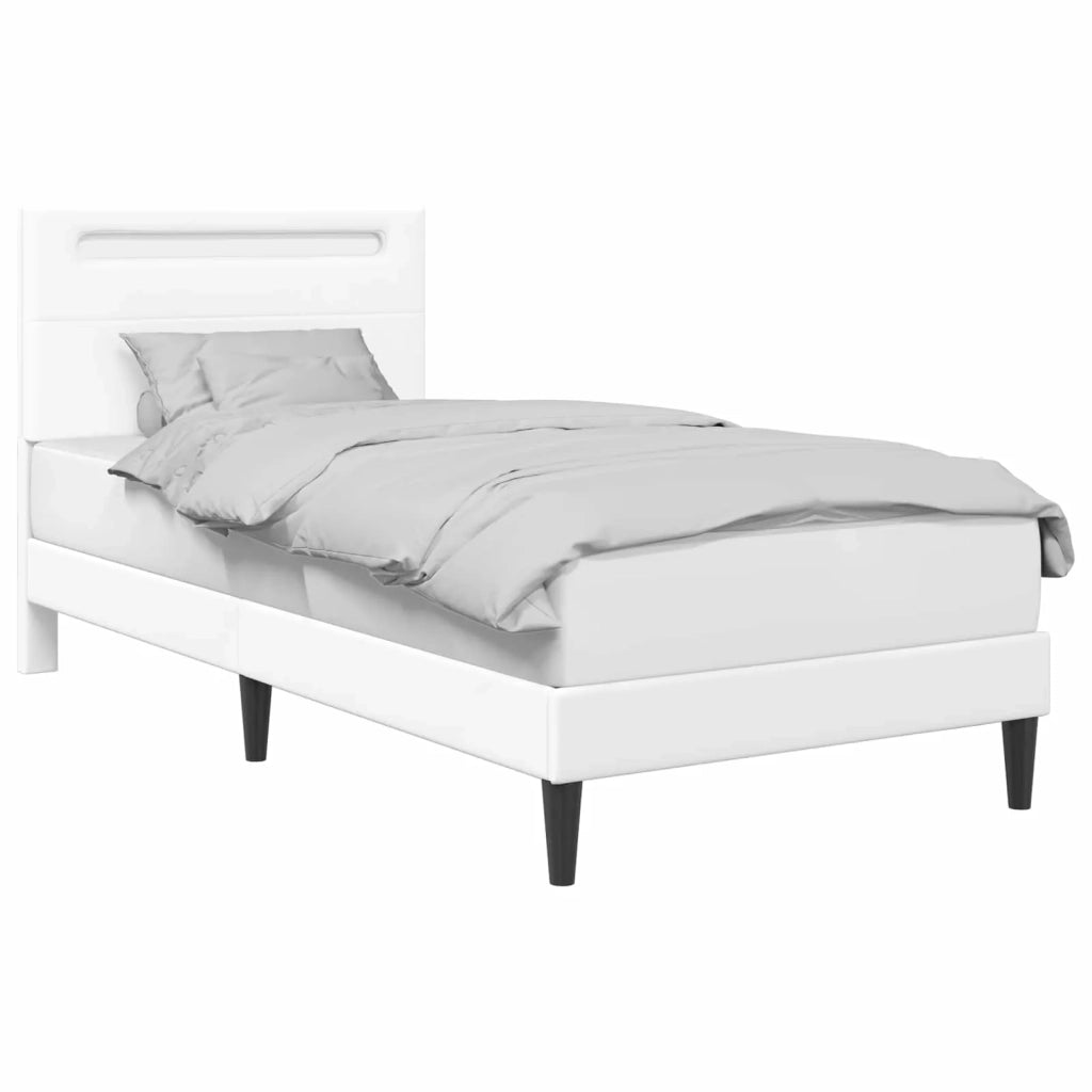 Struttura del letto con testiera Bianco 90 x 200 cm Similpelle 3414987