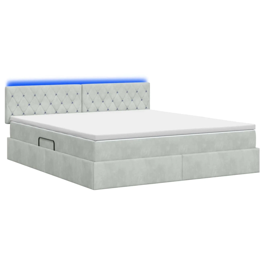 Letto con contenitore LED e materasso Grigio Chiaro 3459204