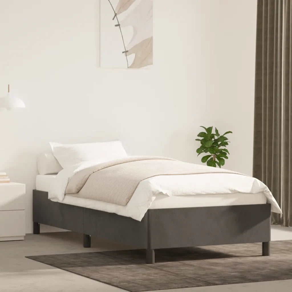 Giroletto senza Materasso Grigio Scuro 90x190 cm Velluto 347295