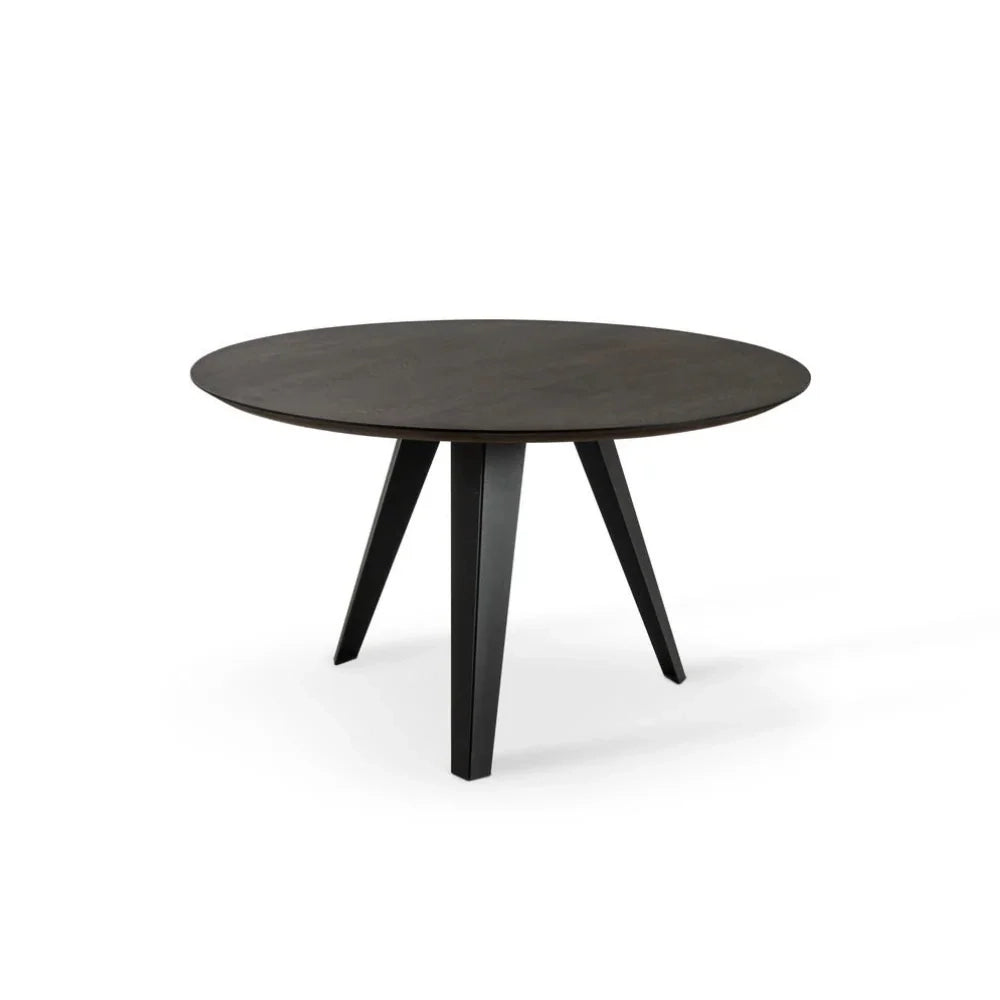 Tavolo da pranzo fisso in legno impiallacciato rovere termocotto Leo 130x130 cm fino a 6 posti Made in Italy | Duzzle