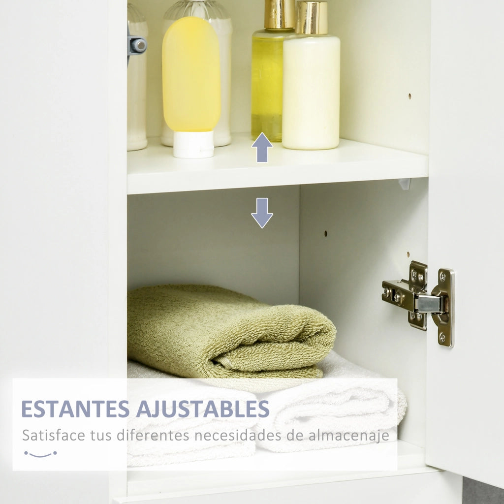 Colonna Bagno con Cassetto e Ripiani Aperti ¨C zephmum ¨C 30x28x170 cm Bianco