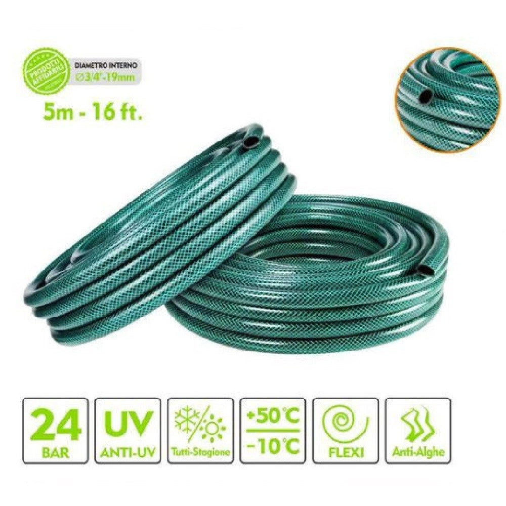 Trade Shop - Tubo Irrigazione Annaffia Giardino Piante Lava Pompa 5 Mt 16ft. ø3/4-19mm 57505 -